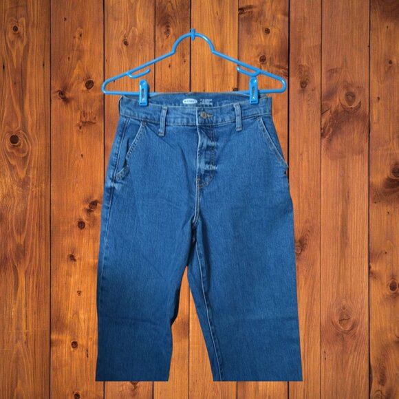 Old Navy Women's Size 2 Sky-Hi Straight Extra High Rise Blue Denim Jeans Casual - Picture 2 of 4